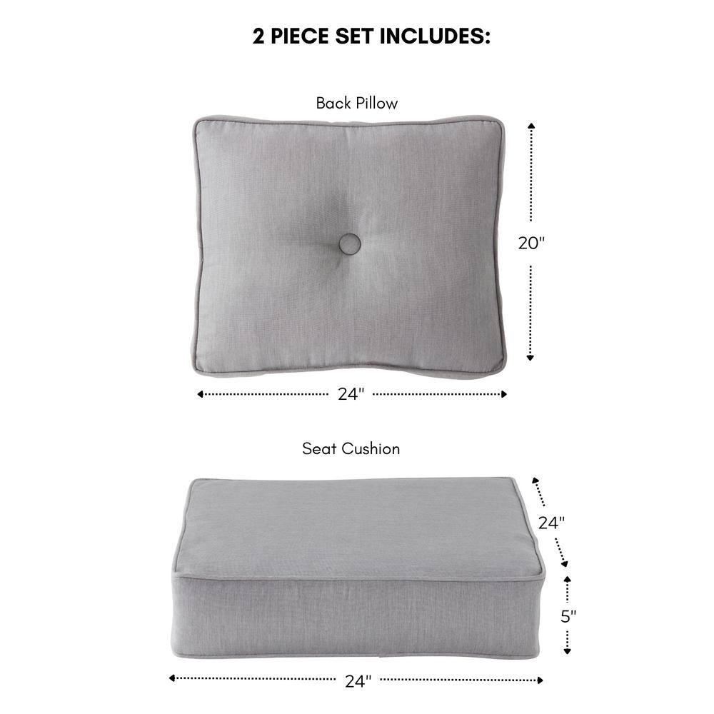 Granite Gray Sunbrella Fabric Deep Seat Cushion Set
