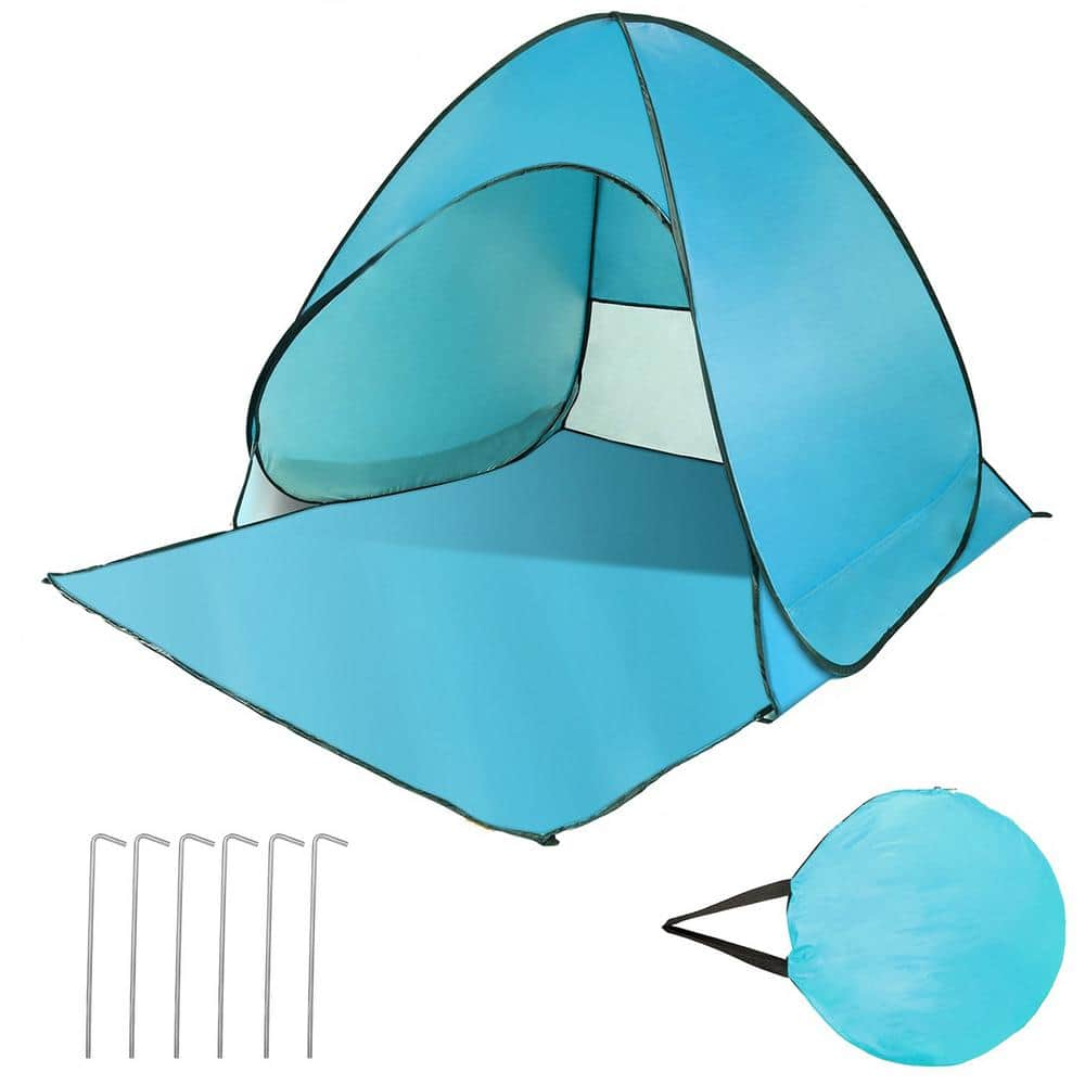 Green 2-Person/3-Person Outdoor Portable Pop Up Beach Camping Tent for Shade Sun Shelter Beach Canopy -  ATENGNES, YD240050