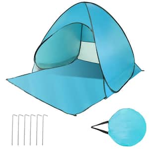 Green 2-Person/3-Person Outdoor Portable Pop Up Beach Camping Tent for Shade Sun Shelter Beach Canopy