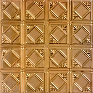 Take Home Sample - Carnivale Lincoln Copper 1 ft. x 1 ft. Decorative Tin Style Lay-in Ceiling Tile (1 sq. ft./case)