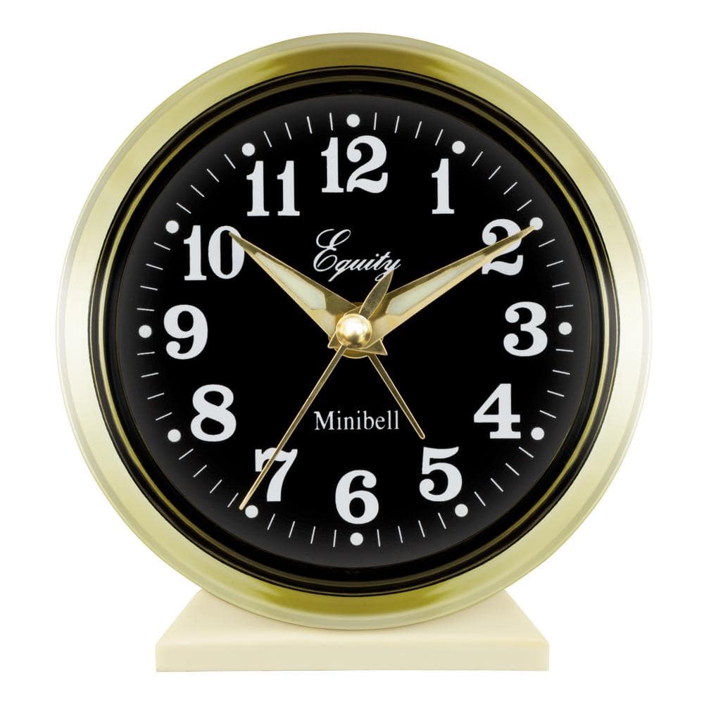Equity by La Crosse 4 in. Round Loud Bell Keywind Analog Alarm Clock, Brass -  12020