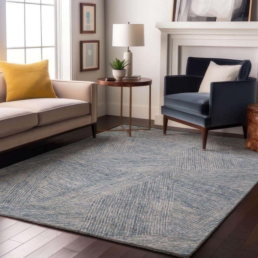 Mayfield Premium Machine Washable Abstract AMF991 Denim 9 ft. x 12 ft. Area Rug price history on PriceWatchPro