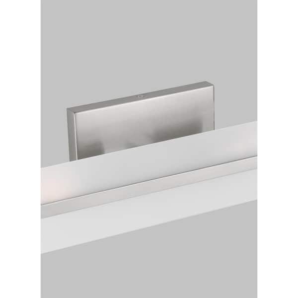 Generation Lighting - Studio Dex 17.875 in. Small 2-Light Brushed Nickel Vanity Light with LED Bulbs and Satin Etched Glass Shade