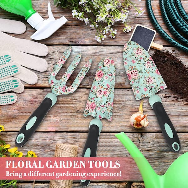 EAONE 43Pcs Garden Tools Set with Basket, Floral Gardening Hand