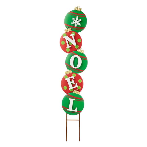 Glitzhome 42 in. H Metal NOEL Ornament Christmas Yard Decor Yard Stake or Wall Decor
