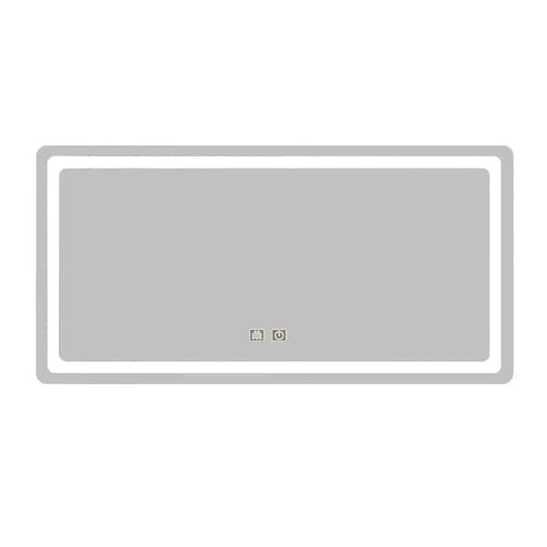 Unbranded 47.24 in. W x 23.62 in. H Rectangle Framless Mirror Wall Mirror Vanity Mirror