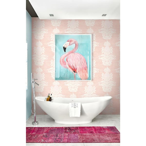 Pineapple Grove Pink Damask Paper Strippable Roll (Covers 60.8 sq. ft.)