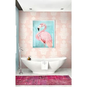 Pineapple Grove Pink Damask Pink Wallpaper Sample