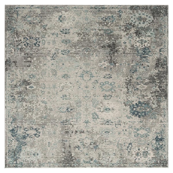 KALATY Theory Multi-Colored 6 ft. Round Abstract Area Rug