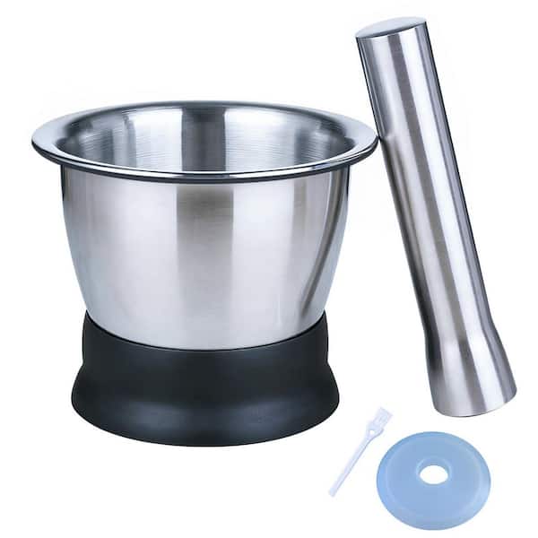 Stainless Steel Pill Crusher Fine Powder Mortar and Pestle Set for Large and Small Pills Ergonomic Easy Clean