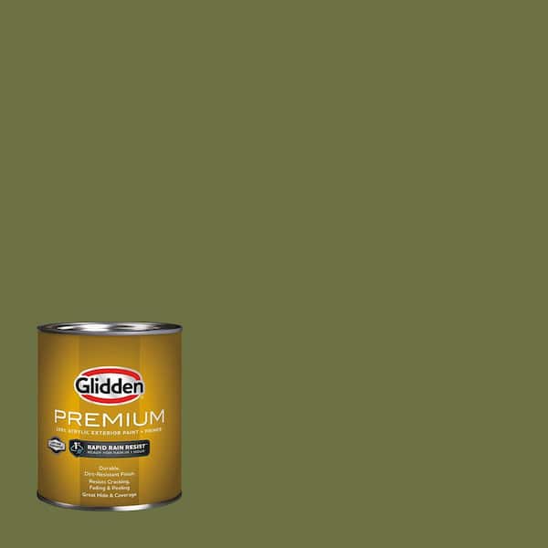 Glidden Premium 1 qt. PPG1122-7 Oakmoss Flat/Matte Exterior Paint