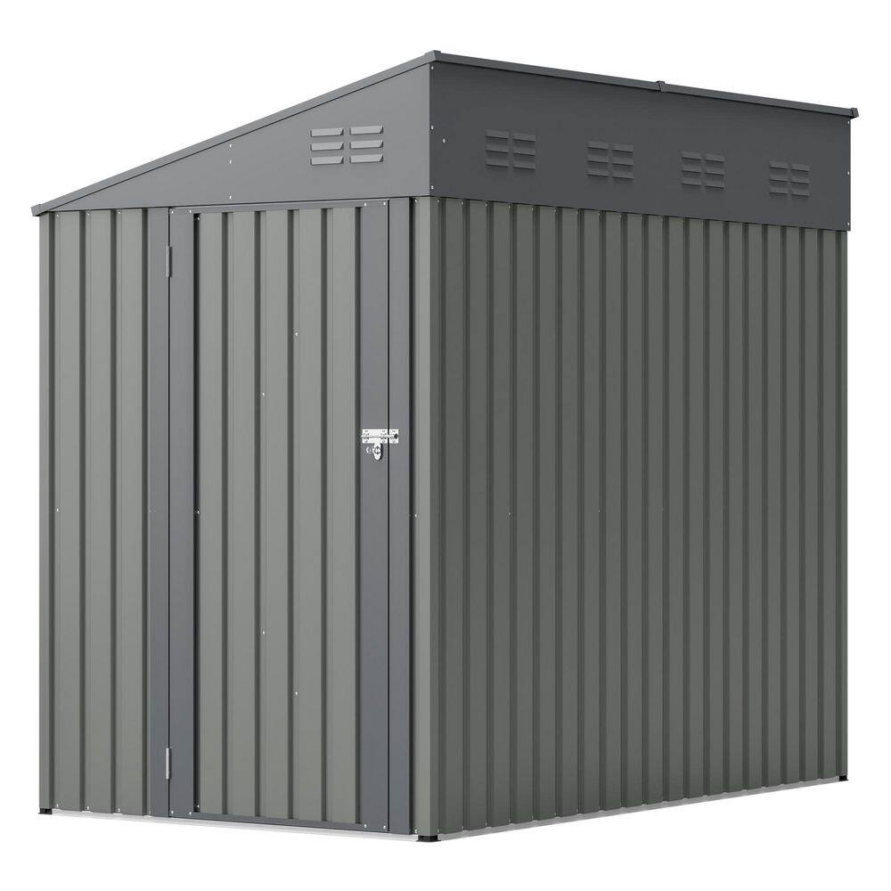 4 ft. W x 7 ft. D Metal Storage Shed, Waterproof Outdoor Storage Shed, Gray, Olive (28 sq. ft. ) price history on PriceWatchPro