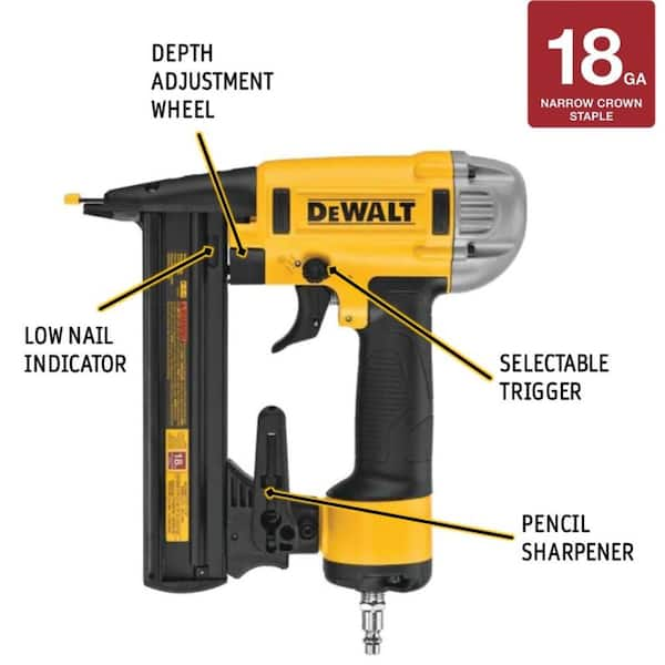 DEWALT Pneumatic 18-Gauge 1/4 in. Stapler - Home Depot