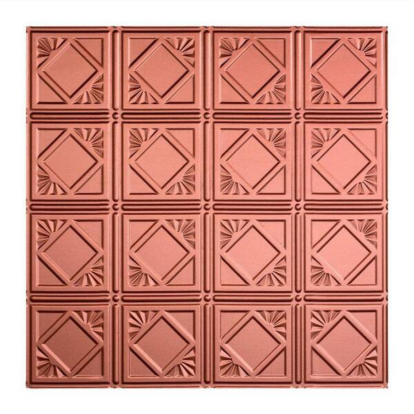 Fasade Traditional Style # 4 - 2 ft. x 2 ft. Vinyl Lay-In Ceiling Tile in Argent Copper