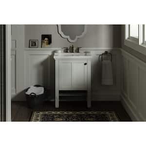 Tresham 24 in. W x 18 in. D x 33 in. H Single Sink Freestanding Bath Vanity in Linen White with White Top