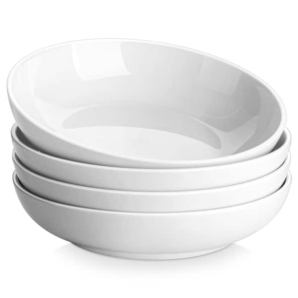 Porcelain Pasta Bowls Set of 4, 42 oz, 8.85 in, Salad, Soup, and Pasta, Microwave and Dishwasher Safe