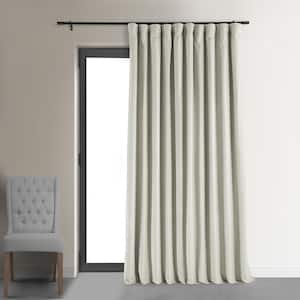 Warm Off White Extra Wide Velvet Rod Pocket Blackout Curtain - 100 in. W x 96 in. L (1 Panel)