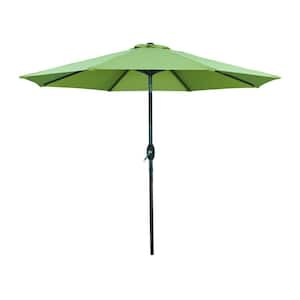 9 ft. Octagonal Market Outdoor Patio Umbrella with Tilt and Crank Mechanism in Green