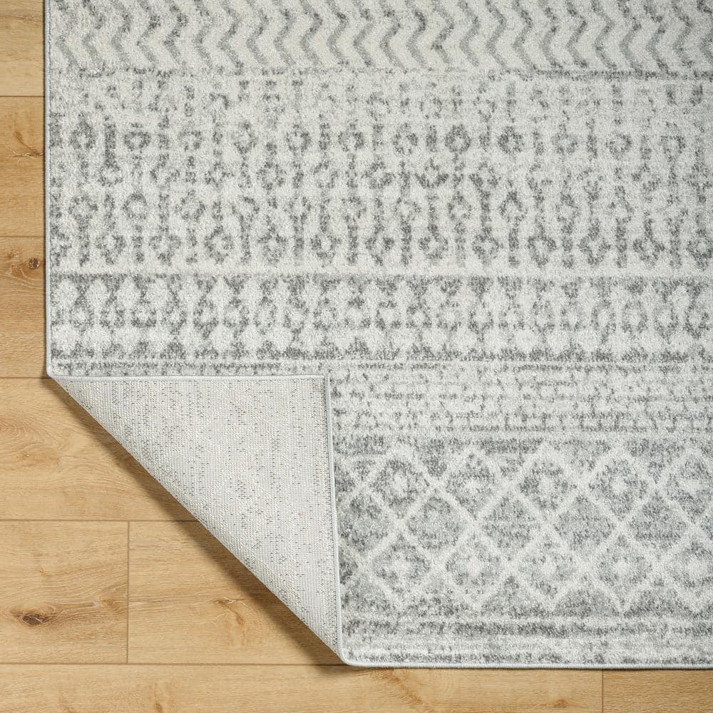 Laurine Gray 6'7" x 9' Moroccan Synthetic Area Rug