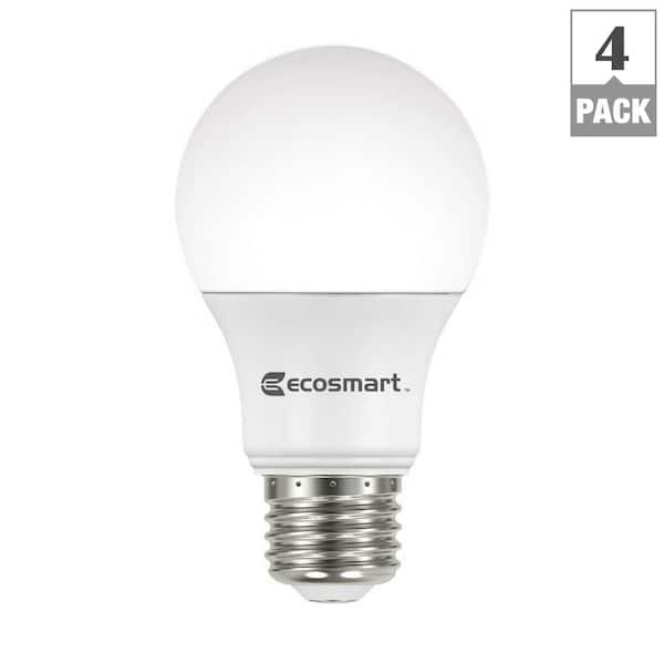 EcoSmart LED Light Bulb Daylight 100 Watt Equivalent A19 Non Dimmable 4 Pack 