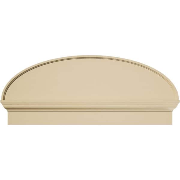 Ekena Millwork 40 in. W x 16-7/8 in. H x 2-3/4 in. P Elliptical Smooth Signature Urethane Combination Pediment, Primed Tan