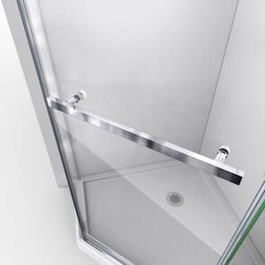 Prism 40.12 in. W x 72 in. H Neo Angle Pivot Semi-Frameless Corner Shower Enclosure in Bronze with Clear Glass