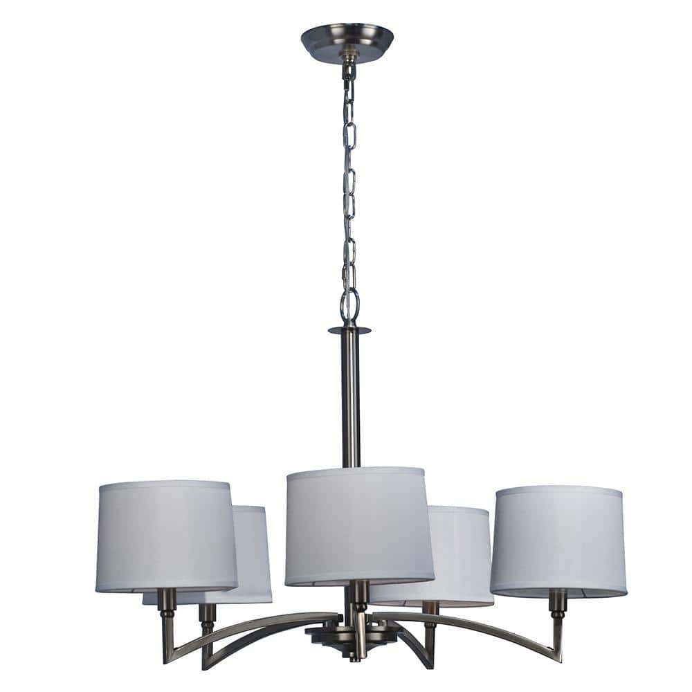 5-Light Satin Nickel Chandelier with Fabric Shade price history on PriceWatchPro