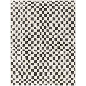 Freud Black/Cream Checkered 3 ft. x 7 ft. Indoor Runner Area Rug