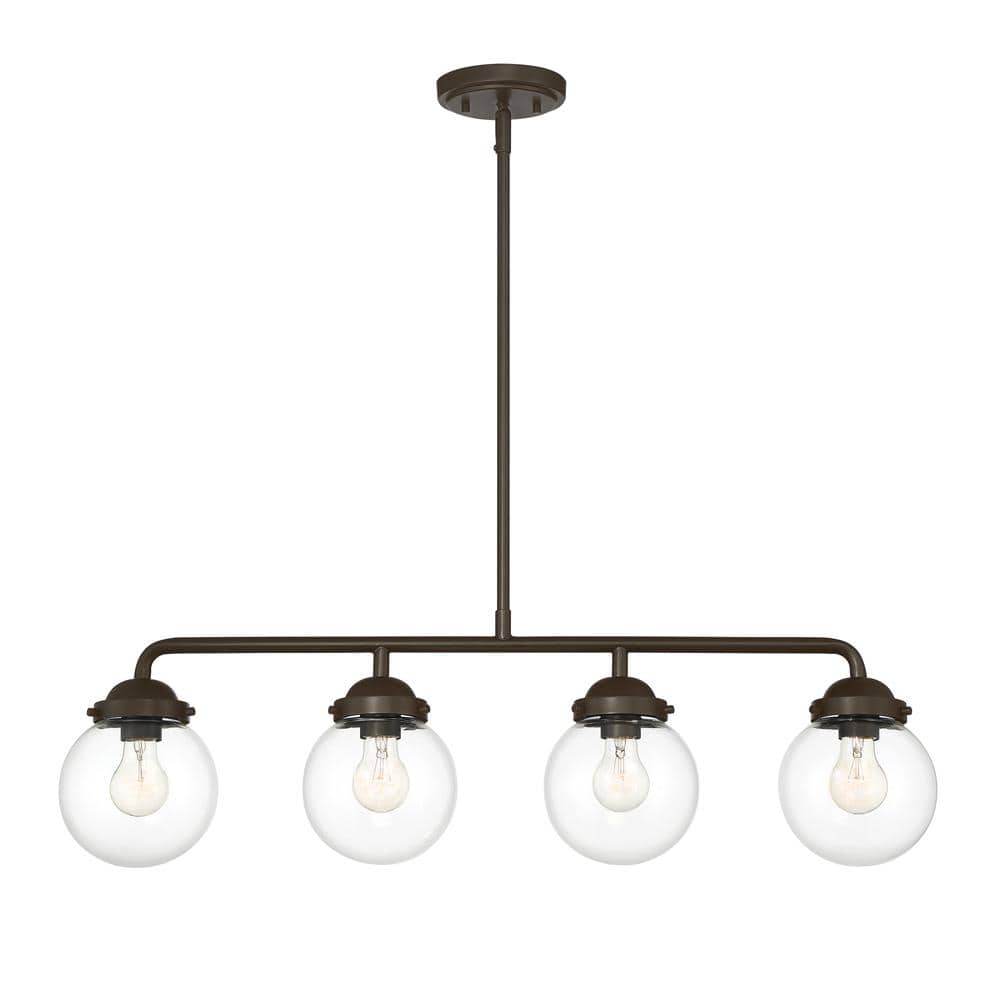 Knoll Modern Globe 4-Light Island Pendant in Oil Rubbed Bronze