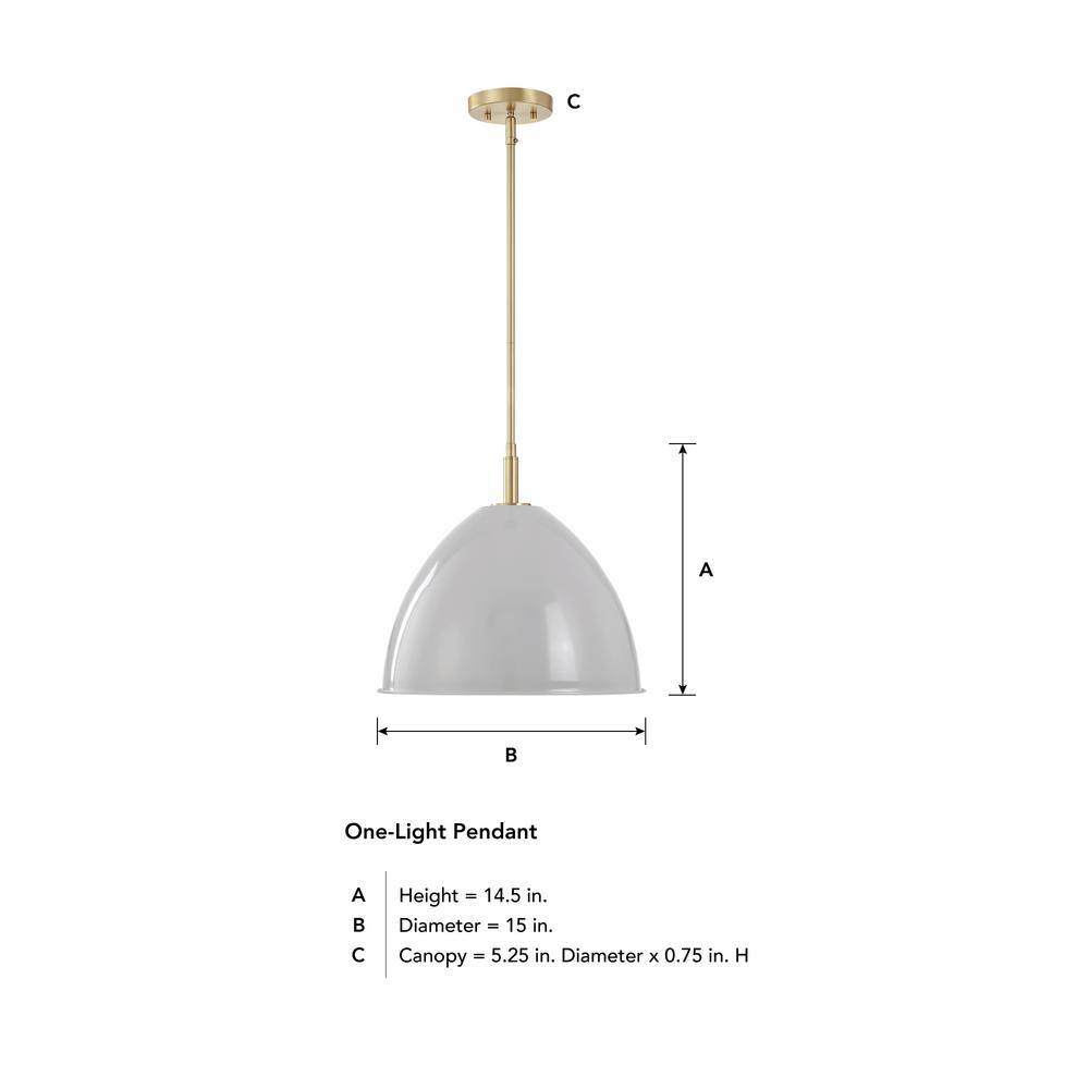 Bilba 15" Gold Modern Retro 1-Light Pendant
