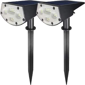 Solar 3.7-Volt Black Light Sensing 20 LED Landscape LED Spotlights Light for Garden, Path, Lawn (2-Pack)