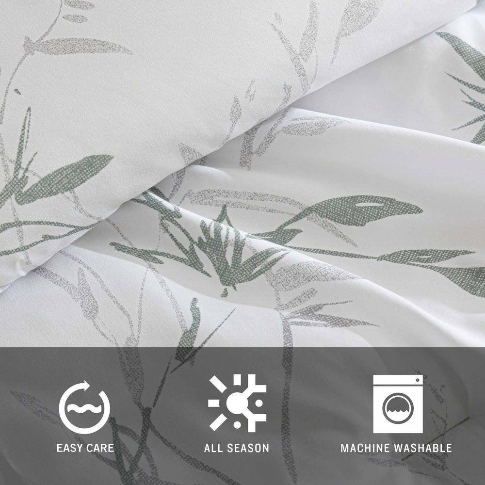 King Green Microfiber Reversible Bedspread Set