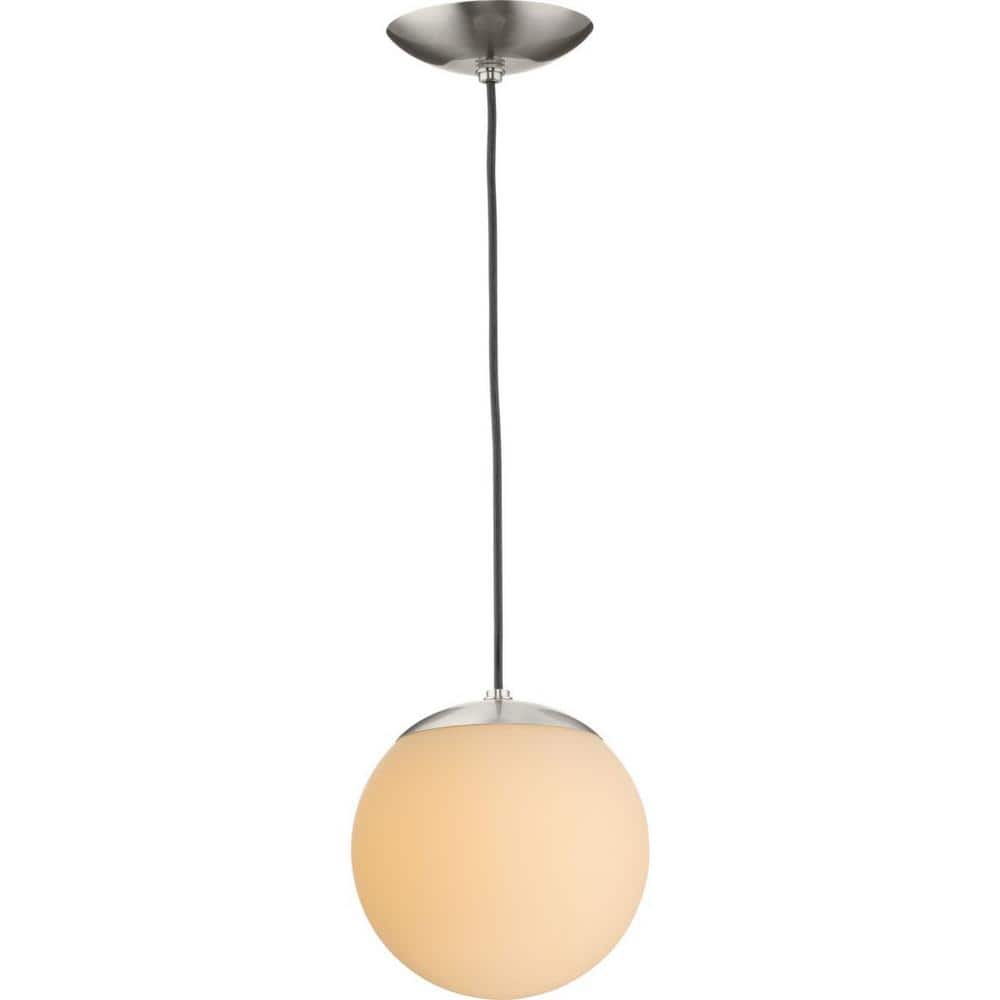 Atwell Brushed Nickel and Opal Glass Globe Pendant Light
