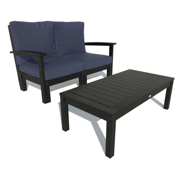 Highwood Bespoke Deep Seating 2Piece Plastic Outdoor Loveseat and