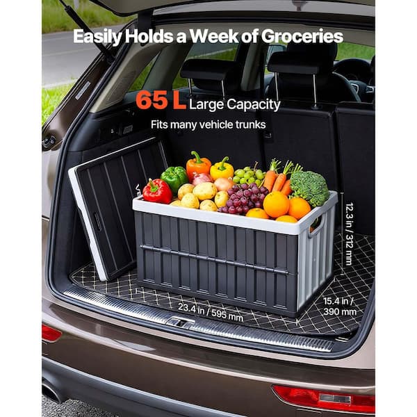 VEVOR Plastic Collapsible Storage Bins with Handles, Holds 84 lbs