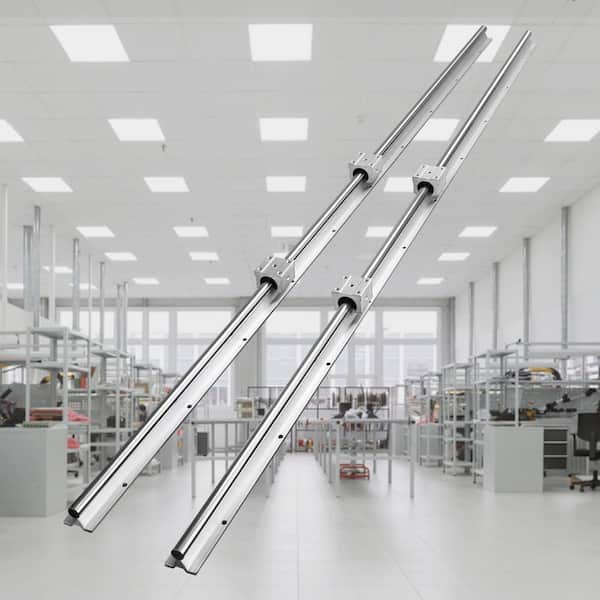 Linear Guide Rail Set, SBR16 1500mm, 2-Pcs 59 in./1500 mm SBR16 Guide Rails and 4-Pcs SBR16UU Slide Blocks, Linear Rails