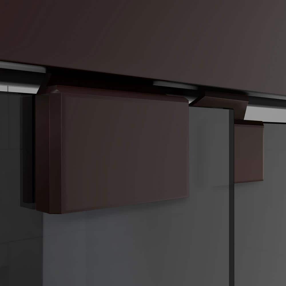 Encore 56-60" Oil Rubbed Bronze Semi-Frameless Sliding Shower Door with Smoke Gray Glass