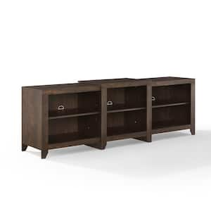 Baxton Studio Commodore 55 in. Brown Wood Corner TV Stand with 3