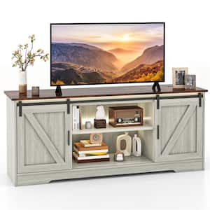 Gray TV Stand Entertainment Center Fits TV's up to 65 in. with LED Lights