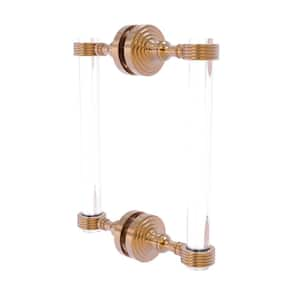 Pacific Grove 8 in. Back to Back Shower Door Pull with Groovy Accents in Brushed Bronze