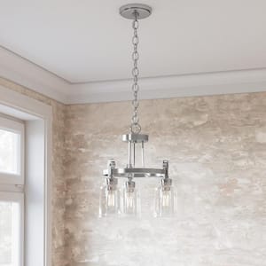 Knollwood 3-Light Brushed Nickel Chandelier with Clear Glass Shades