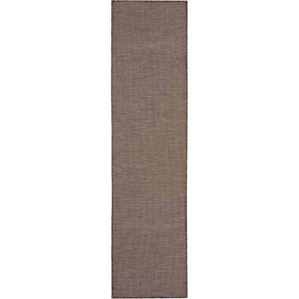 Nourison Positano Natural 2 ft. x 8 ft. Kitchen Runner Solid Modern Indoor/Outdoor Patio Area Rug