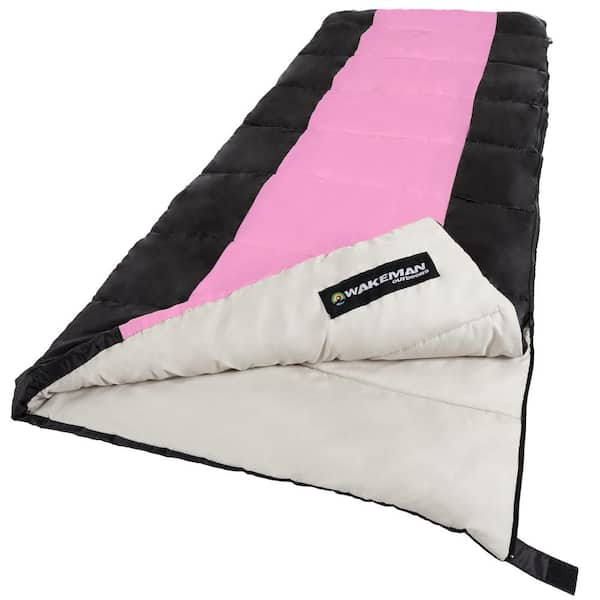 Wakeman Outdoors 75 in. L 2-Season Sleeping Bag in Pink