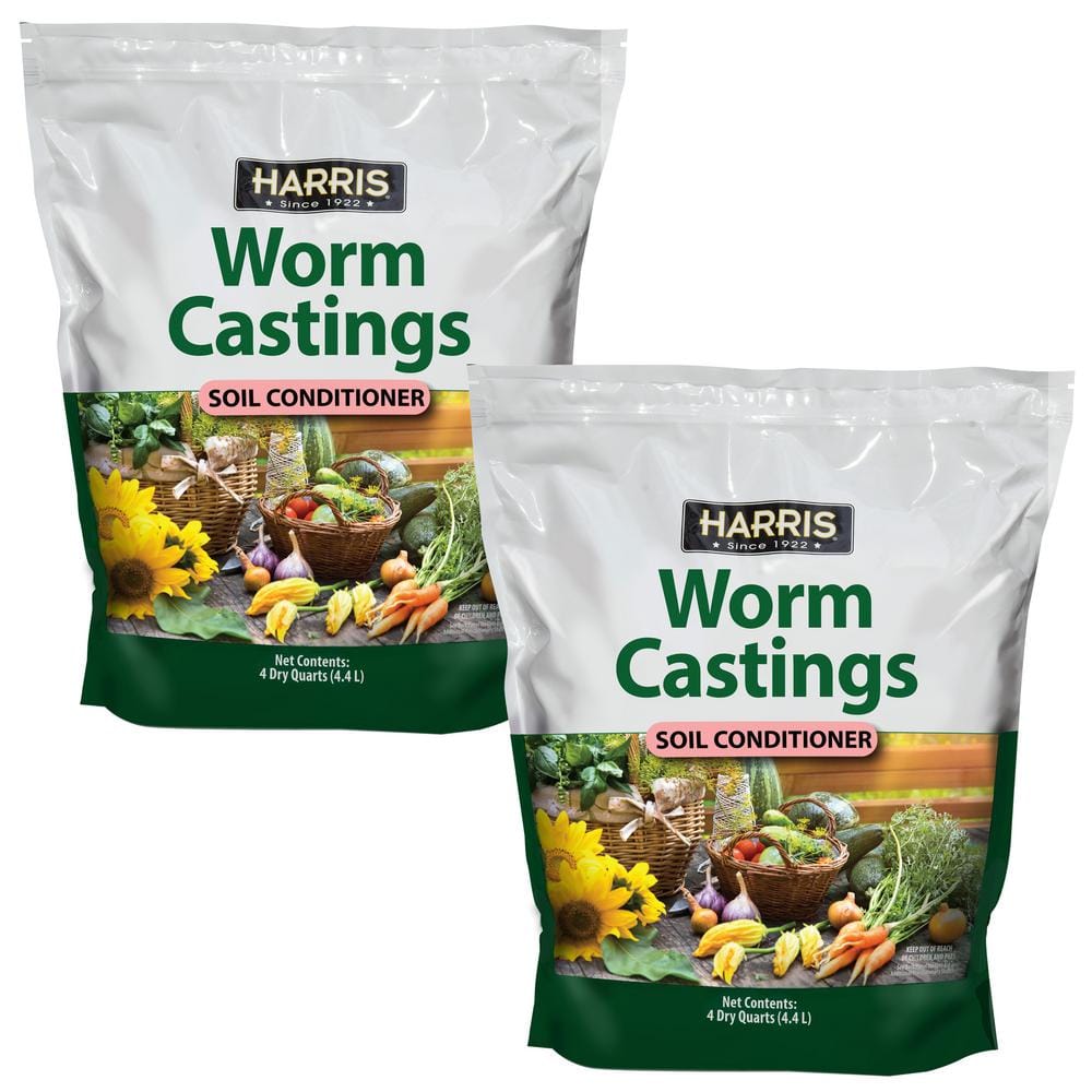 Harris 4 Qt. Worm Castings Premium Soil Conditioner (2-Pack) 2WORM-4 ...