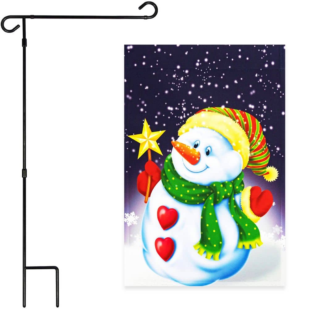 1 ft. x 1.5 ft. Polyester Snowman with Star with 3 ft. Black iron Flagpole price history on PriceWatchPro