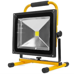 Rechargeable LED Work Light 50-Watt Cordless Portable COB Flood Light with Handle
