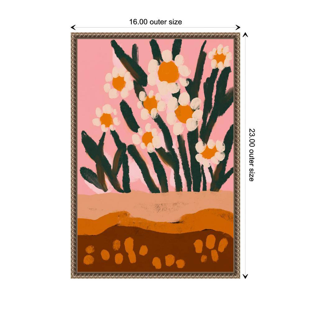 Pastel Floral Abstract Canvas Art with Beaded Frame