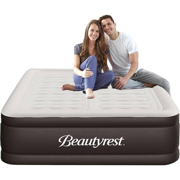 Beautyrest Duet 18 in. Queen 3-Chamber Individually Adjustable Air Mattress with Built-in-Pump