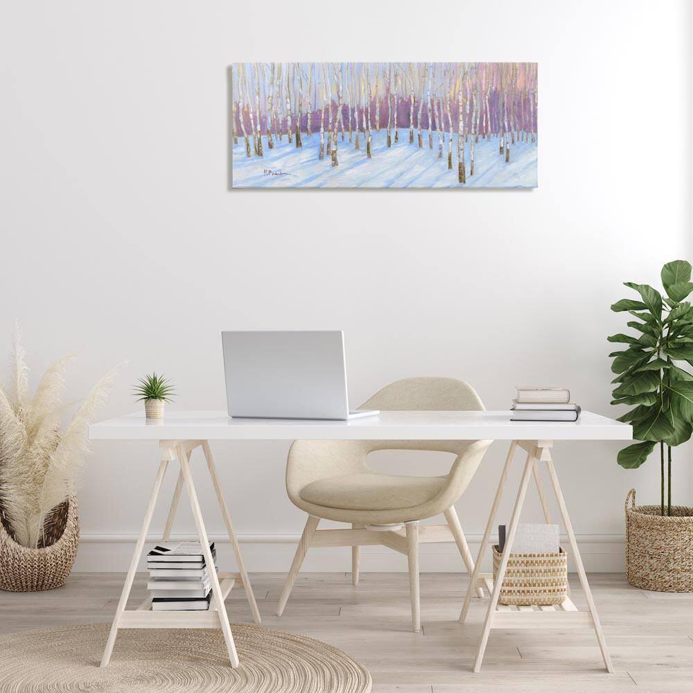 Niveous Birch Tree Grove by Paul Brent Unframed Nature Graphic Art Print 17 in. x 40 in. price history on PriceWatchPro