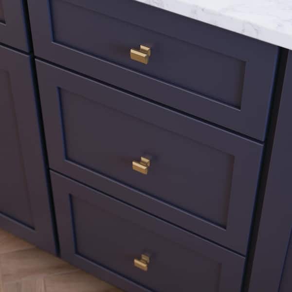 Chamfered Slim Bar 1-1/4 in. (32 mm) Classic Champagne Bronze Rectangle Cabinet Knob